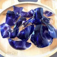 琉球ガラス 濃い紫 パープル ガラスカレット 欠片 140g 大きめ