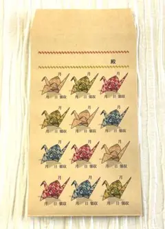 集金袋　月謝袋　5枚　角8　封筒　折り鶴　おりづる