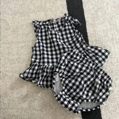 プティマイン　セットアップ　80 ギンガムチェック
