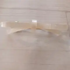 アイボリーリボン型ヘアピン 約8cm
