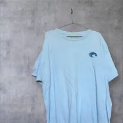【COSTA】ライトブルー 波ロゴ Tシャツ　XLサイズ 古着　海外