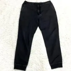 GU ジーユー【L】ブラックデニムパンツ ウエストゴム　ポケット有り　カジュアル