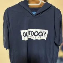 OUTDOOR PRODUCTS フード付き Tシャツ LL ネイビー