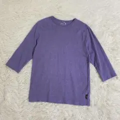 美品　ゴーヘンプ　七分袖　Tシャツ カットソー　S パープル　メンズ