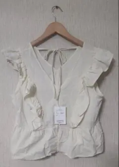 LUNACION　フリル袖ブラウス　ノースリーブ　リボン　トップス　SHEIN