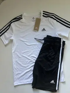 adidas ジャージ上下セット ホワイト/ブラック 150新品