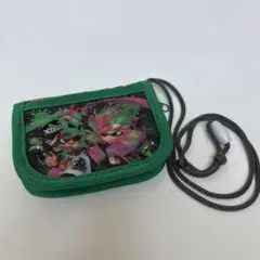 スプラトゥーン2 財布　グリーン　ストラップ付き