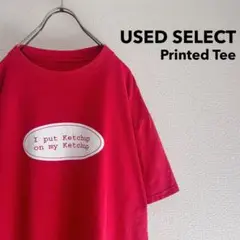 古着 Graphic Printed T-shirt (red)
