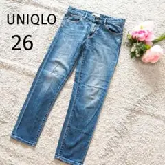 ☆ユニクロ　スリムフィット　ボーイフレンドジーンズ　ダメージ加工　M　4513