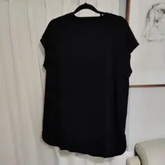 無印良品　フレンチスリーブカットソーTシャツ　黒M~Ｌ