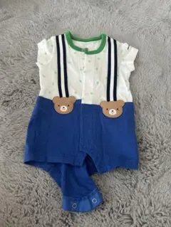 クマ顔オーバーオールロンパース