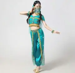 ターコイズ ベリーダンス セットアップ ジャスミン アラジン コスプレ