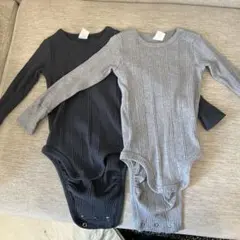 【新品未使用】H&M オーガニックコットンロンパース 2色セット