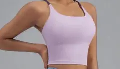 ライトパープル　ヨガトップス