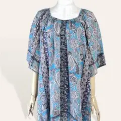 ♥️美品 ブージュルード ペイズリー柄 シフォン ランダムヘム ワンピース 38