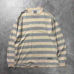 USED〈border L/S t shirt M gray×beige〉