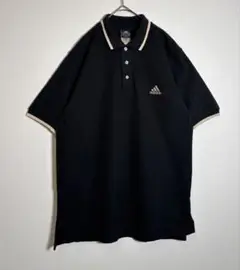adidas アディダス　刺繍ロゴ　リブライン　　半袖　ポロシャツ