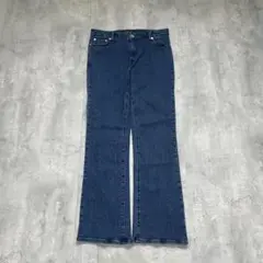 INDIVI デニムパンツ セミフレア ストレート モード　カジュアル