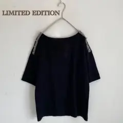 【LIMITED EDITION】カットソー　トップス　ドロップショルダー　黒