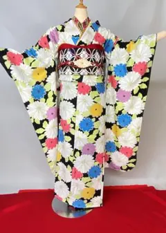 【激安】新品ポリエステル友禅振袖7点セット36