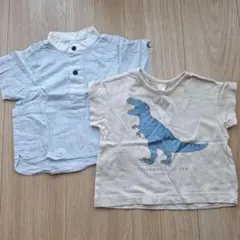 アプレレクール　トップス　Tシャツ　80cm　恐竜　バンドカラー