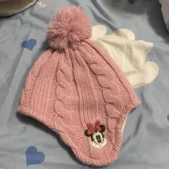 ニット帽 ミニー 50cm ピンク