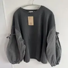 新品　niko and... 袖リボン布帛プルオーバー