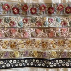 インド刺繍リボン アソート ６本