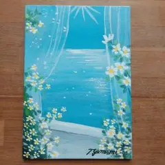 夢見多恵画　新作　原画　一点物　風景画　SM(22.7×15.8×0.3)ボード