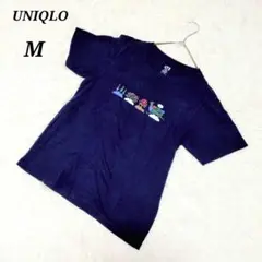 【ユニクロ】Tシャツ 半袖 里山 日本の原風景 カジュアル ネイビー M