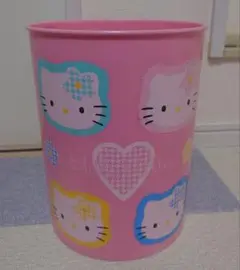 カオハナキティ　千鳥柄 ごみ箱　ダストボックス