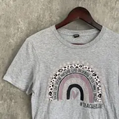 TEACHERLIFE 教師Tシャツ グレー S 教育系 虹柄