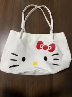 ハローキティ フェイス柄　トートバッグ　ホワイト