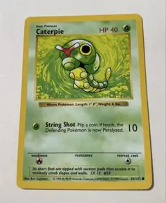 英語版初期ポケモンカードshadowless 45/102. Caterpie