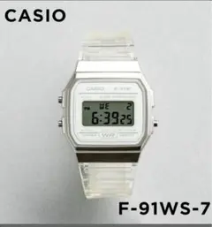 CASIO F-91W クリアデジタル腕時計　チープカシオ