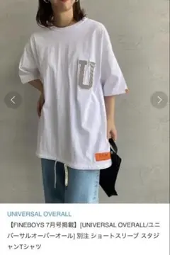 UNIVERSAL OVERALL ショートスリーブスタジャンTシャツ S 白色