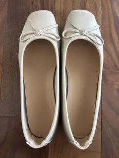【shoes 365】バレエシューズ　フラットシューズ　ローヒール　ベージュ