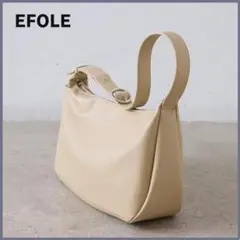 新品タグ付き✨ EFOLE フェイクレザー ラウンド ショルダーバッグ ベージュ