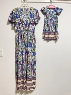 親子 ペア ワンピース お揃い L 80cm