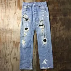 90s Levi's ダメージ デニム パンツ パッチワーク VINTAGE