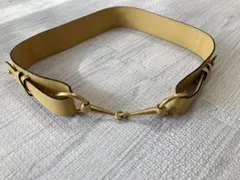 美品☆オールドグッチ ホースビット金具 レザー ベルト レディース