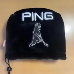 PING アイアン用ヘッドカバー リバーシブル黒茶 中古品です
