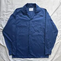 【70s】vintage ARROW オープンカラーシャツ 開襟 ネイビー