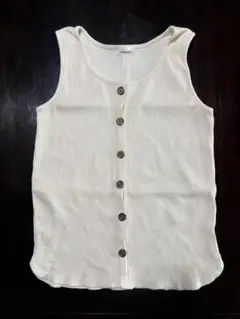 GU アイボリー ボタン付き タンクトップ　ＸＬ