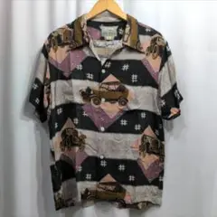 90's 初期 ドライボーンズ レーヨン ショート丈 ボーリングシャツ ダイヤ柄 90's 初期 ドライボーンズ レーヨン ショート丈 ボーリング