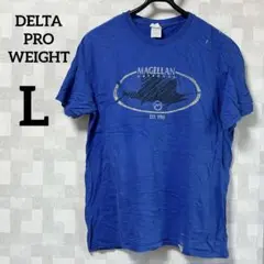 匿名配送❣️DELTA PRO WEIGHT【L】青 Tシャツ半袖 プリント ロゴ