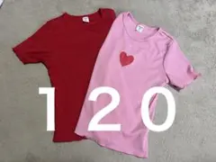 赤とピンクのハートTシャツセット