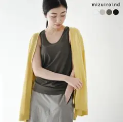 ミズイロインド mizuiro ind クルーネック タンクトップ ブラウン