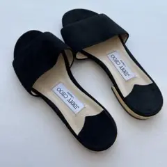JIMMY CHOO フラット サンダル ブラック 23