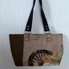 ハンドメイド·シルクとキャンバスのトートバッグ